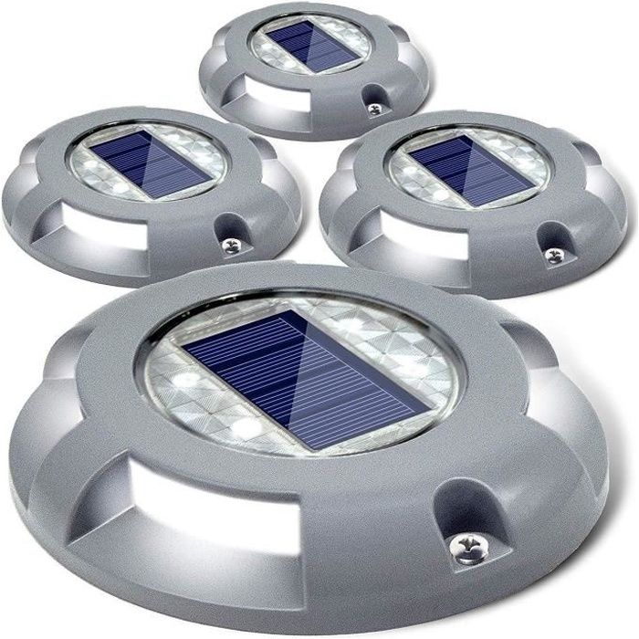 lampe solaire jardin 4pcs 4 led etanche ip65 balise chemin pave solaire eclairage bord de piscine bassin encastrable sol cloture cdiscount maison