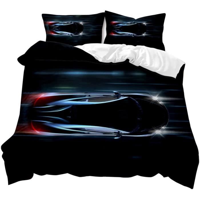 Housse de couette 140X200CM Motif voiture de course Super Sportwag Avec