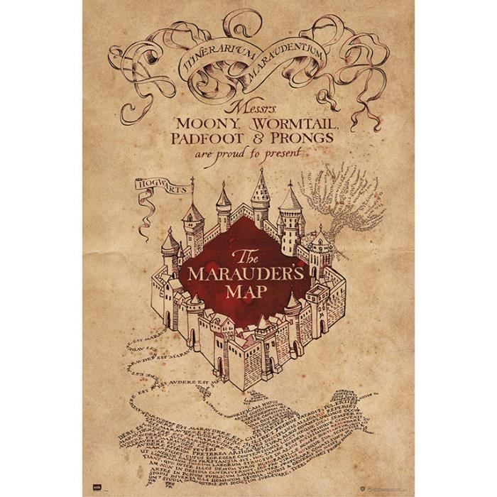 Affiche Harry Potter Carte des Maraudeurs - Cdiscount Maison