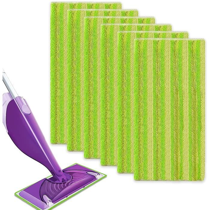 Lot De 6 Lingettes Lavables Pour Balai Swiffer - Microfibre Réutilisable - Compatible Sweeper Et SweeperVac