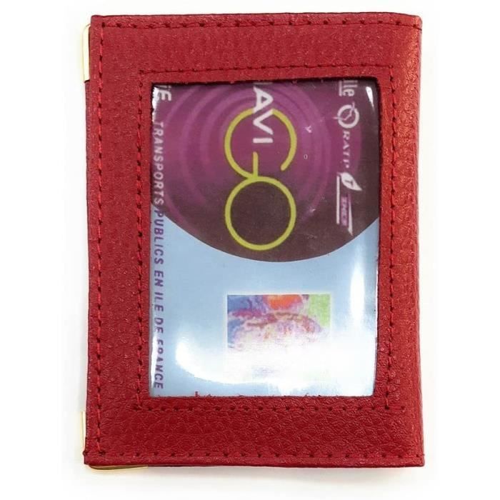Porte Carte Simple 1 a 2 Carte Transparent Compact en Cuir Plusieurs Couleurs pour Homme et Femme Rouge RFID 1302 Cdiscount Bagagerie Maroquinerie