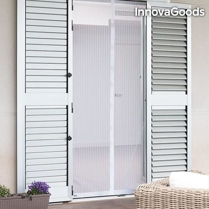 Moustiquaire Porte Fenetre Magnetique Reglable Blanc