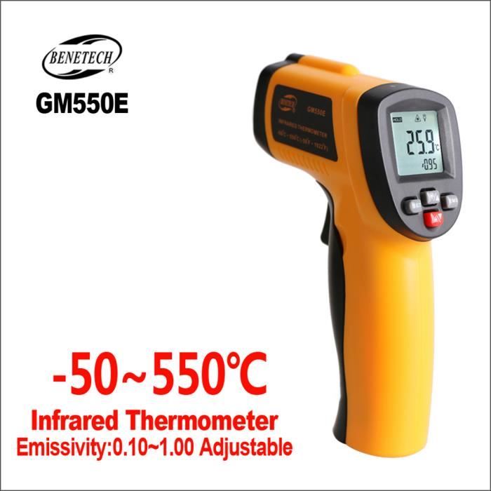 Pistolet Thermomètre Infrarouge Sans Contact - Plage -50°C à 530°C - Précision Laser Pour Cuisine, Industrie, Bricolage - Écran LCD