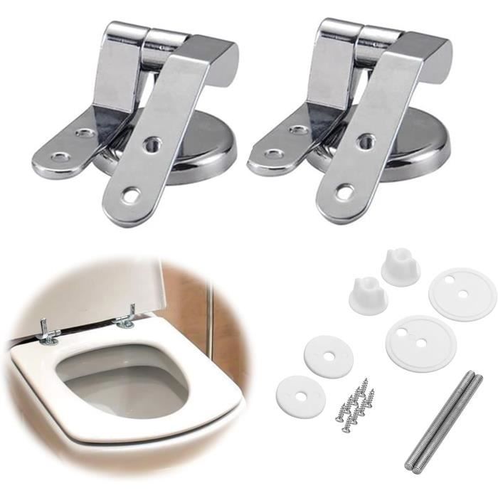 Asse Wc Kit De Charnières Pour Abattant WC - 2 Pièces En Alliage Zinc - Compatible Sièges Bois Et Résine Cerniere Tavoletta Wc