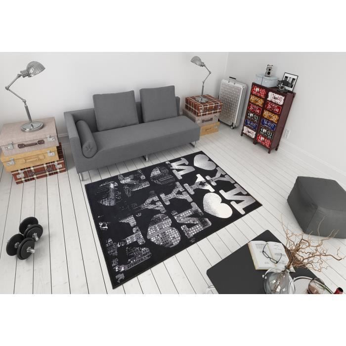 Tapis Salon New York Love Noir Debonsol 1x170cm Cdiscount Maison Tapis Salon New York Love Noir Debonsol 1x170cm Cdiscount Maison