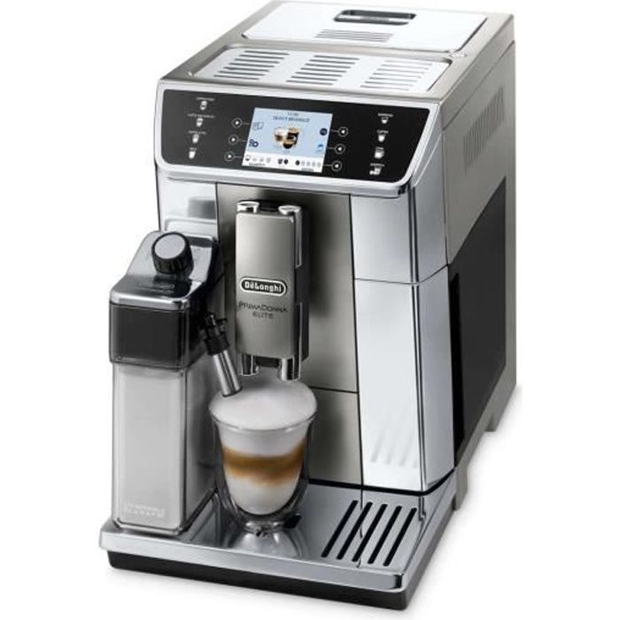 Machine à café DeLonghi Piccolo ECAM 656.55.MS - Café en grains - Broyeur intégré - 1450 W - Noir, Métallique