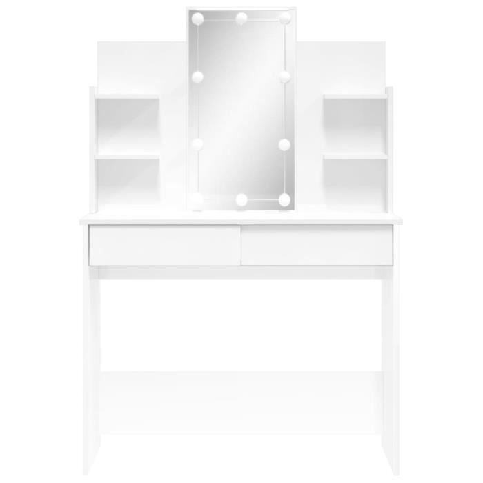 Vicco Coiffeuse Blanc 110 cm avec éclairage LED, Olivia | Coiffeuse