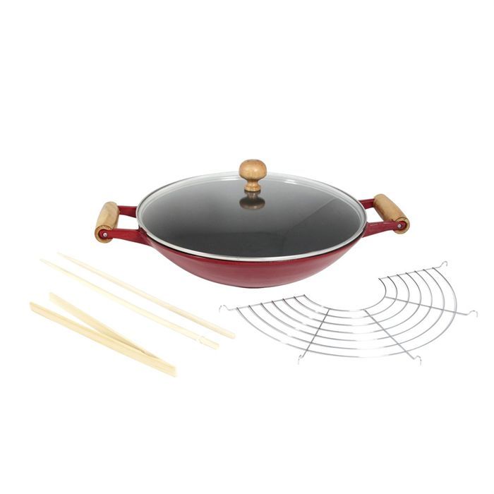 Wok en fonte I Ø 35,5 cm I Poêle wok, poêle en fonte I Compatible  induction366 - Cdiscount Maison