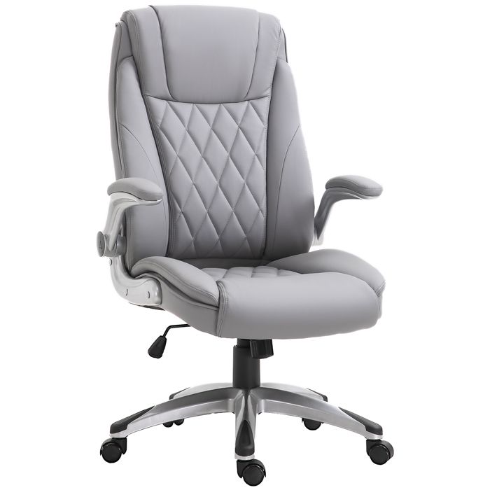 Fauteuil De Bureau Manager Ergonomique Style Contemporain Capitonne Hauteur Reglable Pivotant 360 Simili Cuir Gris Clair Achat Vente Chaise De Bureau Soldes Sur Cdiscount Des Le 20 Janvier Cdiscount
