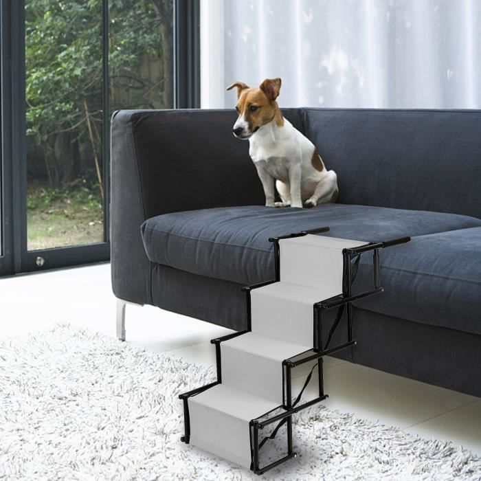 BLGUNSAV Escalier pour chien pliable gris clair 139*76*45cm.