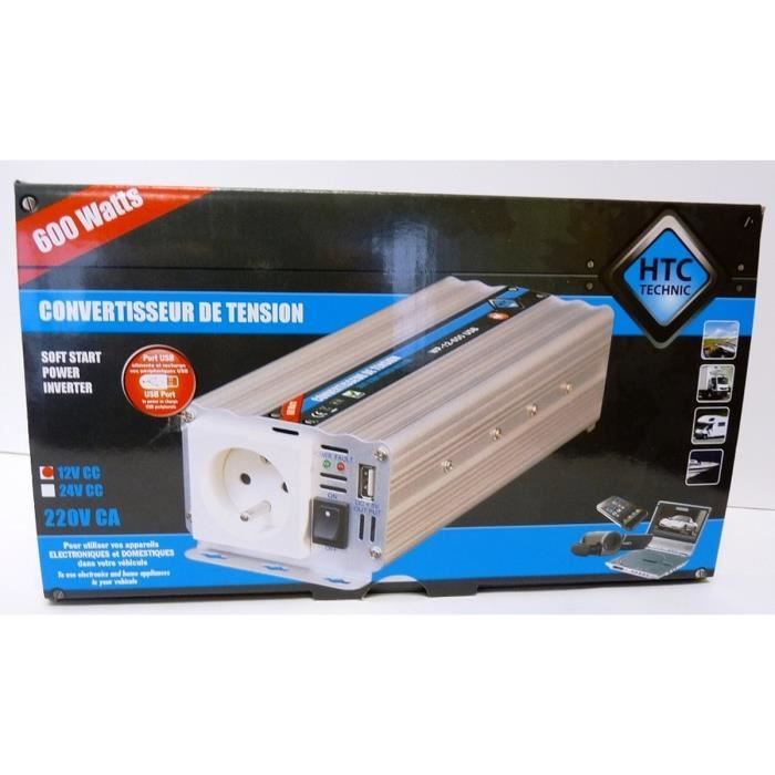 Convertisseur WP 12/220V 600W avec Prise USB