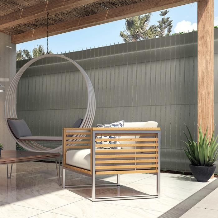 IDMARKET Kit de lamelles occultantes PVC gris clair L.60 M