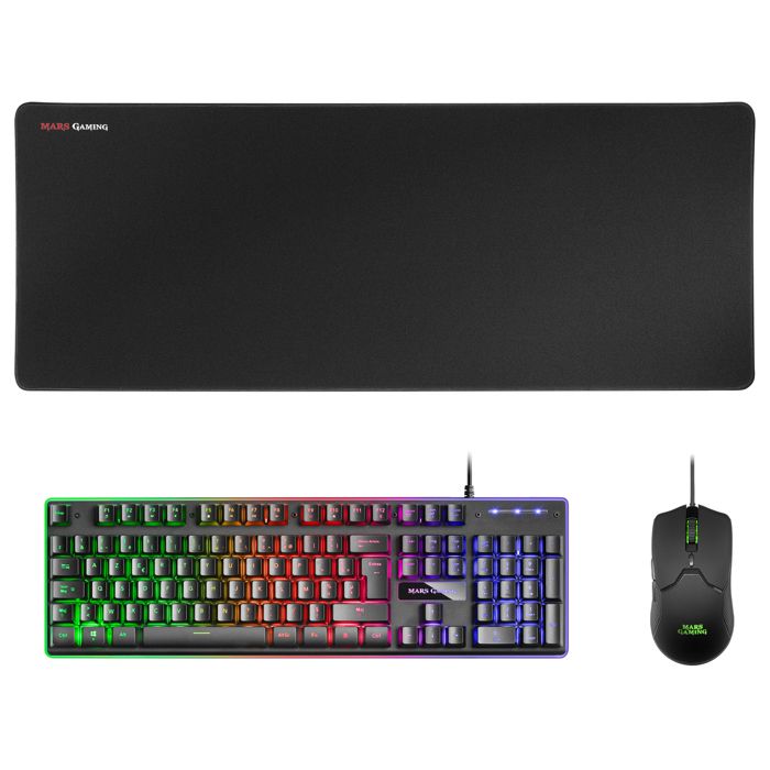 Combo Gaming Mars Gaming MCPX – Clavier H-MECH, Souris 10K, Tapis XXL - vue 4