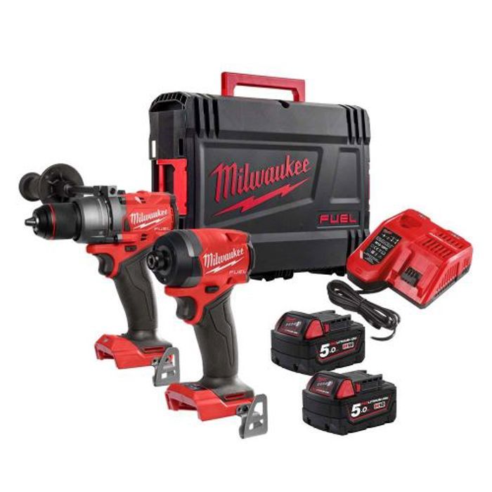 Pack 2 outils 18V M18 FPD3 + M18 FID3 + 2 batteries 5Ah + chargeur + coffret HD BOX MILWAUKEE 4933480873