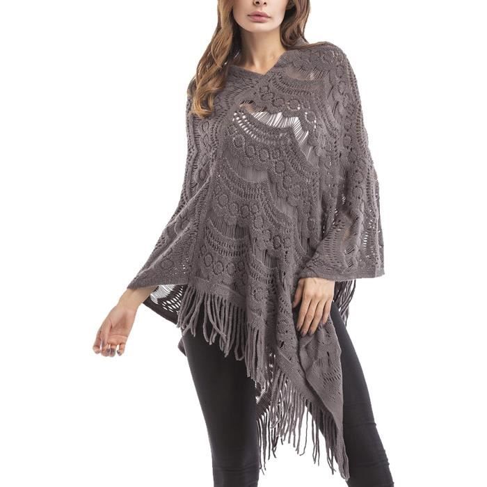 Chauffe-jambes / Manchettes Tricot Gris - Bordure Dentelle - 10 Pouces - Hiver - Femme