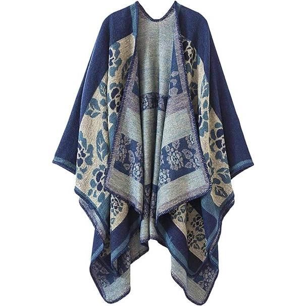 Cape Medievale Femme Poncho Châle Dhiver Femme Écharpe Cape Épaissie Elégant Chaud Col Fourrure