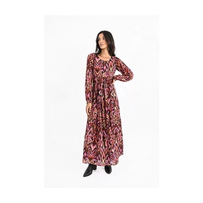 Robe longue fluide imprim?� - Molly Bracken - Femme - Multicolore Multicolore - Cdiscount Pr??t-?� 