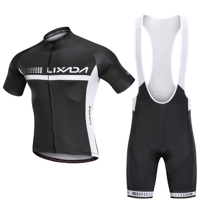 Lixada Ete Maillot De Cyclisme Ensemble A Manches Courtes Chemise De Velo Et Cuissard Rembourre Respirant Vtt Velo L Prix Pas Cher Cdiscount