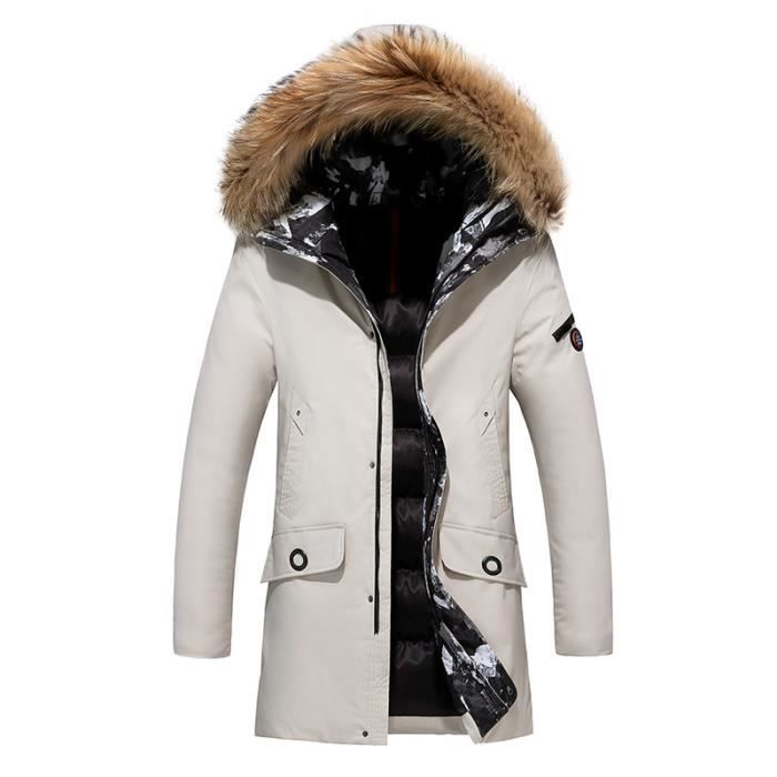 Doudoune blanche outlet fourrure homme