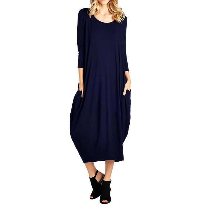 robe ample bleu marine