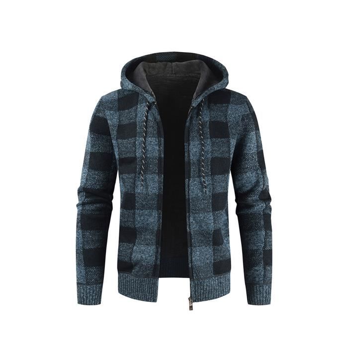 Manteau d'hiver ?� col roul?� ?� manches longues et ?� manches longues pour hommes - Bleu550 Bleu 