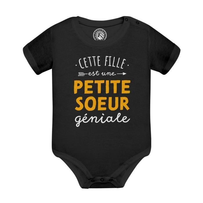Body Bébé Manches Courtes - Message Drôle 'Attention à Vos Filles' | Coton Blanc Fait Main France