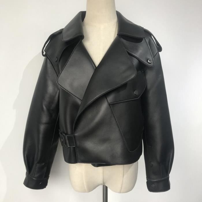 Manteau,Vestes courtes en peau de mouton véritable pour femmes,col
