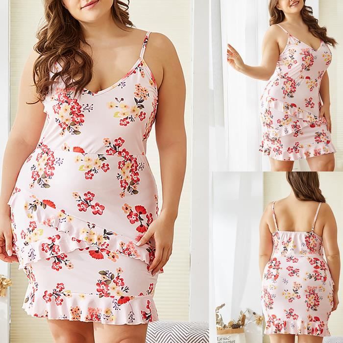 Nuisette Femme Femmes Taille Plus Nouveau Imprim Chaud Maison