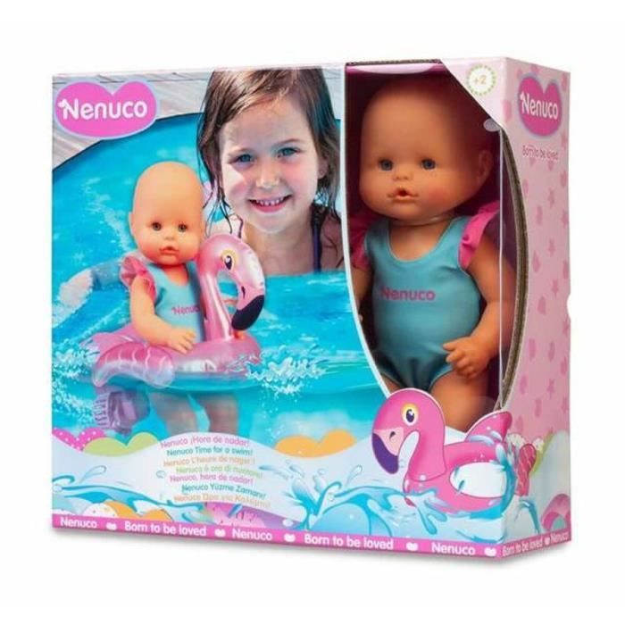 Poupée bébé nageur Nenuco - Il est Temps de Nager avec flotteur et motif girafe