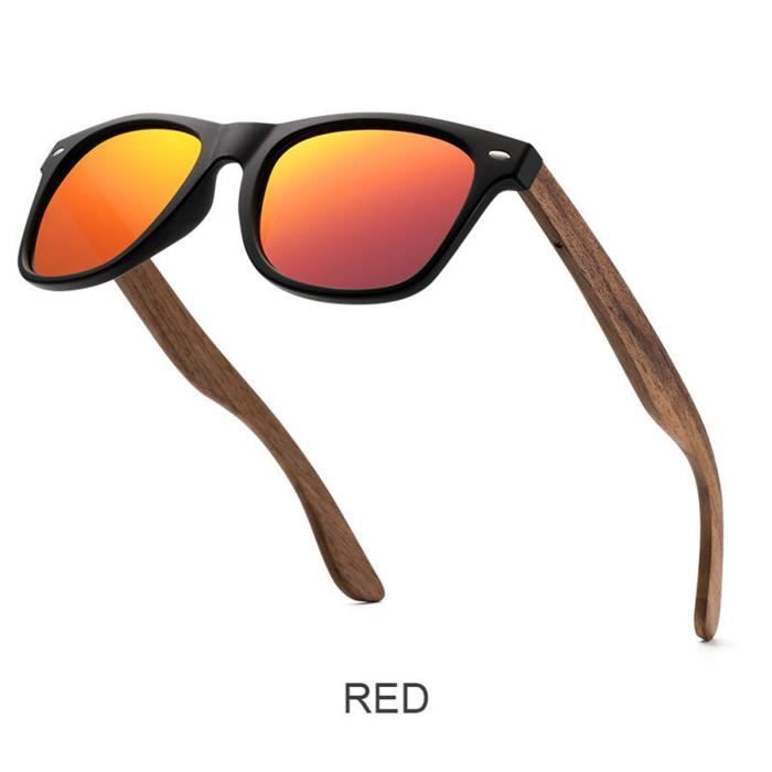 BRAVOTW Lunettes de soleil Homme Polaris es en Bambou anti reflet