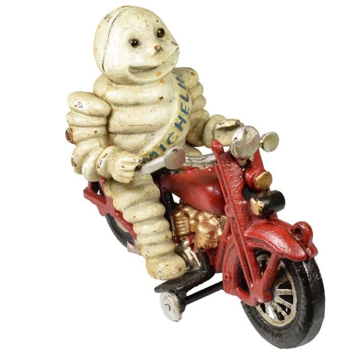 Moto Moto Homme Michellin Mascotte Bibendum Vélo Figure statue en fonte 