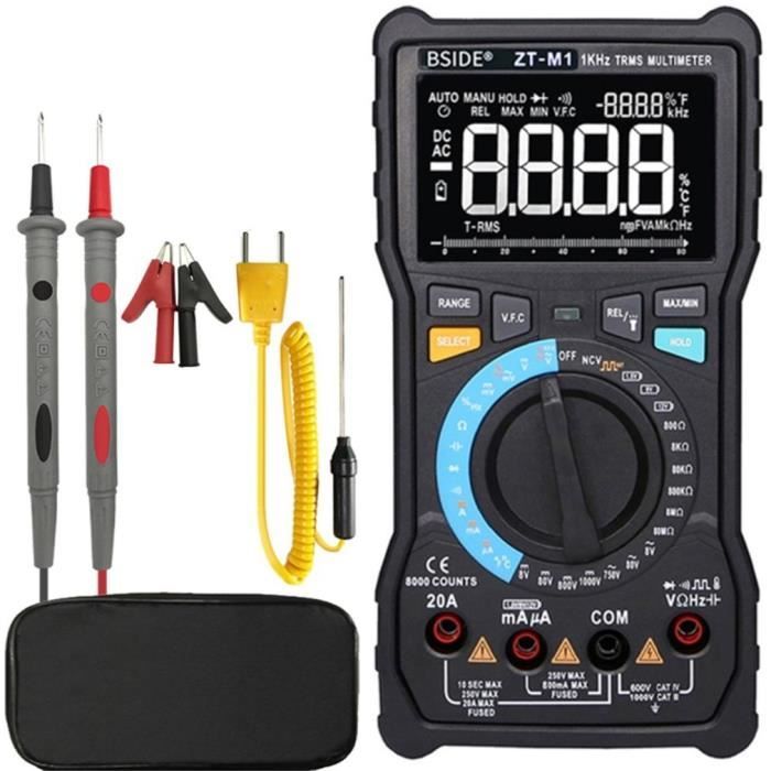 Multimètre Numérique Portable Automatique Testeur Electrique Professionnel 1000V