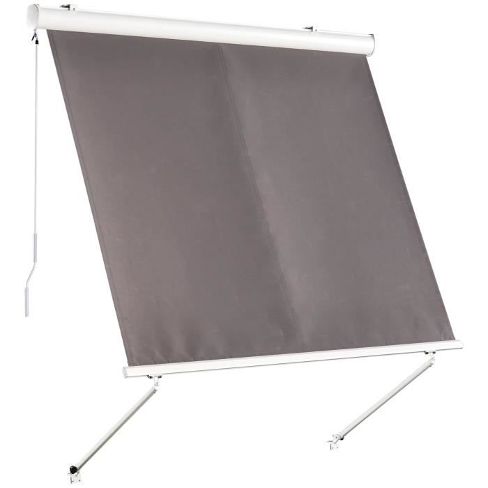 Store Banne Manuel Inclinaison Reglable Aluminium Polyester