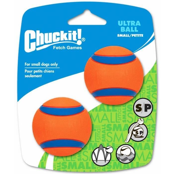 CHUCKIT! Balle ultra durable 2-PK S en caoutchouc Ø 5cm - Pour chien CHUCKIT! Balle ultra durable 2-PK S en caoutchouc Ø 5cm - Pour chien