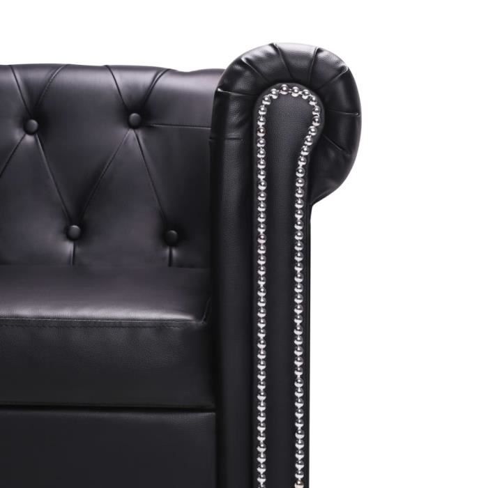 Canapé d'angle Noir Cuir Luxe Design Confort