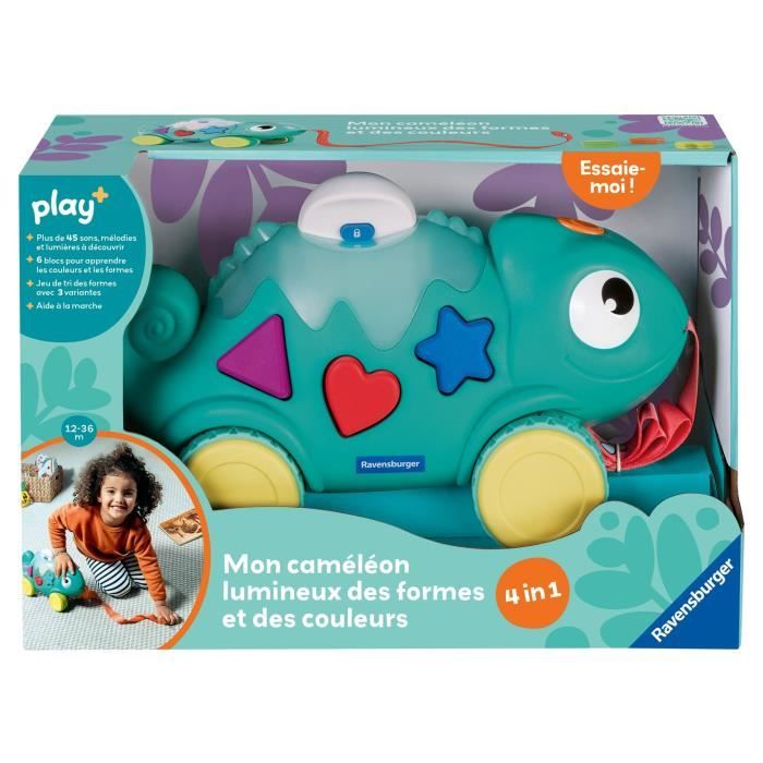Ravensburger -PLAY + -Mon caméléon lumineux des formes et des couleurs - Dès 6 mois - version française - 34020 Ravensburger -PLAY + -Mon caméléon lumineux des formes et des couleurs - Dès 6 mois - version française - 34020