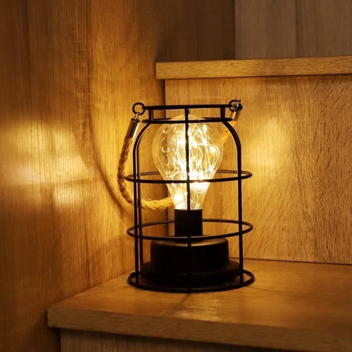 Lanterne LED avec ficelle de cuivre, lampe 20 LED avec poignée en  corde,blanc chaud - Cdiscount Maison