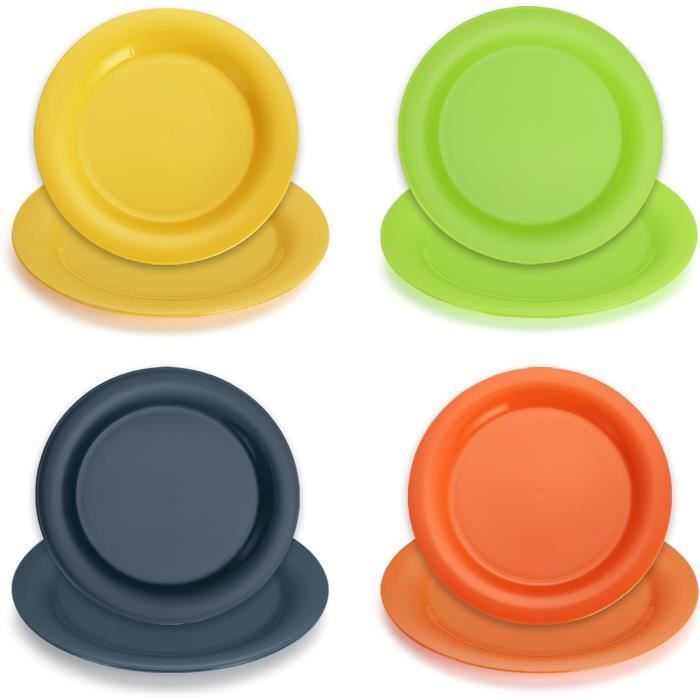 Lot De 6 Assiettes En Plastique Réutilisables Pastel - Incassables, Empilables 19x2cm Pour Enfants Et Adultes