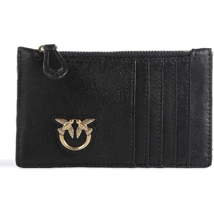 Portefeuille En Cuir AC Milan – Logo Imprimé, Porte-cartes Et Monnaie, Noir, Taille Unique