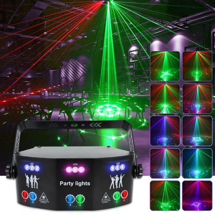 15-eye RGB Disco Lamp DMX Télécommande Scène Strobe Light Dj Led Laser Light  Halloween Noël Bar Party Projetor Home Decor - Cdiscount TV Son Photo