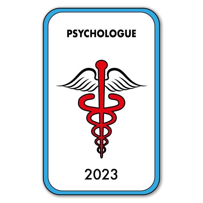Autocollant Sticker - Vignette Caducée 2023 pour Pare Brise en Vitrophanie - V4 Psychologue