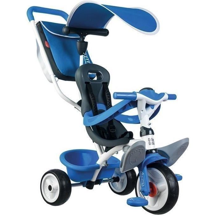Tricycle évolutif SMOBY Baby Balade - Roues silencieuses - Bleu