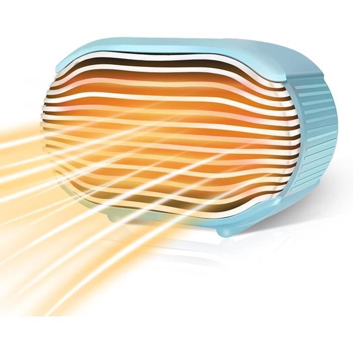 Radiateur Soufflant Céramique 800W - Chauffage D'appoint Silencieux, économique, Sécurité Basculement/surchauffe (blanc Crème)