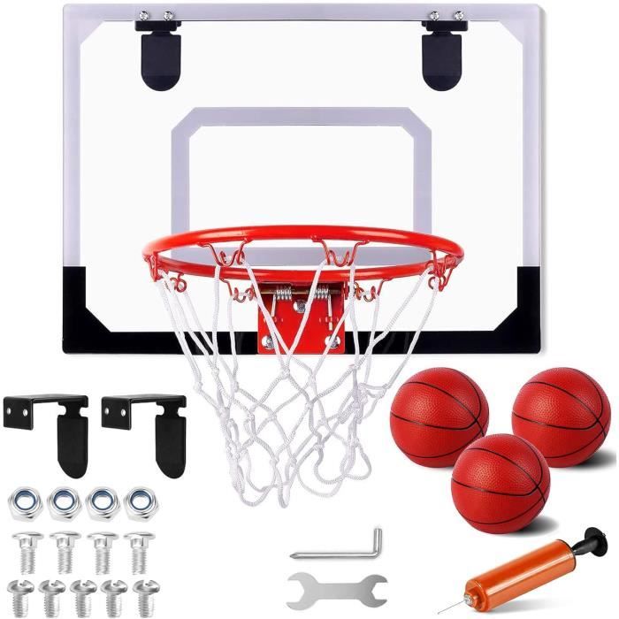 Mini Panier De Basket Pour Trampoline – Kit Complet Avec 4 Ballons, Pompe, 4 Cordes, Adapté à Tous Les Trampolines