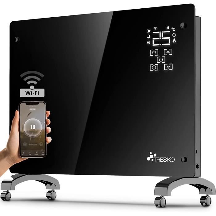 TRESKO® Radiateur Electrique Mobile avec APP & WiFi, Chauffage Electrique  Mural Intelligent, Convecteur