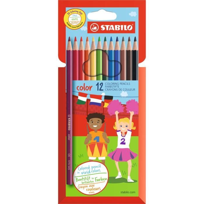 STABILO color - Etui carton - lot de 12 crayons de couleur