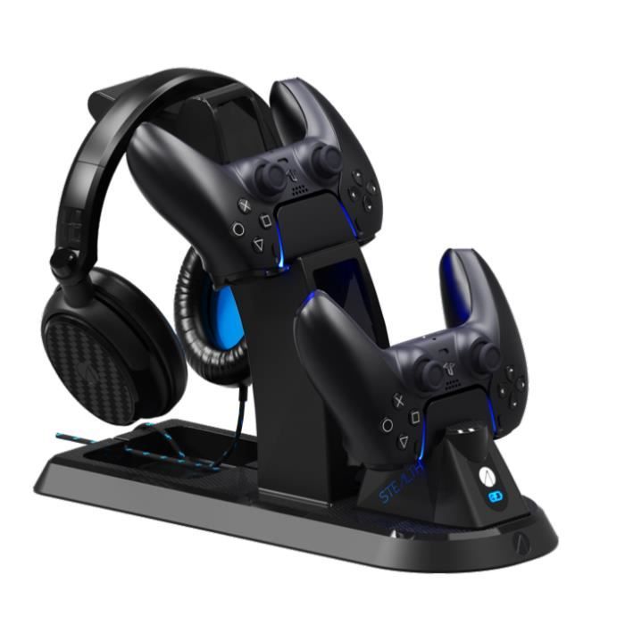 Station de charge PS5 Stealth Casque intégré USB Type C Support de contrôleur