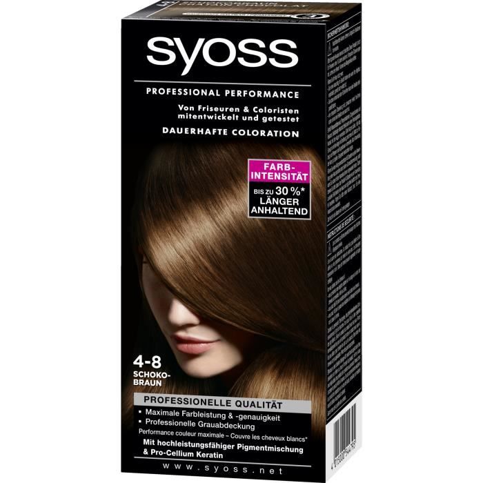Syoss Coloration 4 8 Chatain Chocolat Cdiscount Au Quotidien