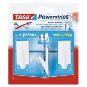 TESA 3 Mini Crochets design + 4 Mini Powerstrips - Blancs