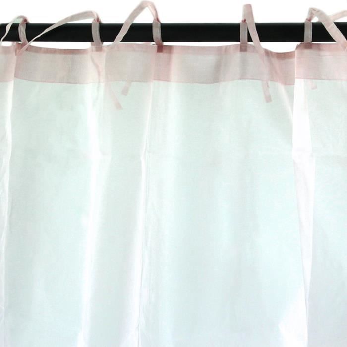 Rideau FANTASIA à lacets (110x250cm) Rose clair